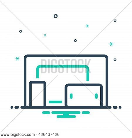 Mix Icon For Multiplatform Devices Electronic  Technology Responsive