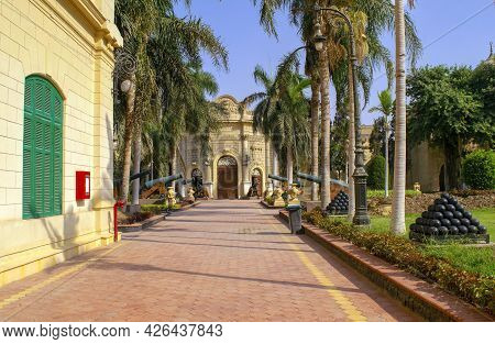 Cairo - Egypt - October 4, 2020: Presidency Museum Entrance With Alley In The Inner Courtyard With O