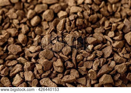 Instant Granular Coffee Macro Photo, Many Small Granules