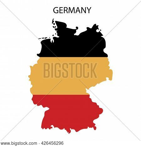 Germany Map Flag On White Background. Travel Concept. Vector Illustration. Stock Image.