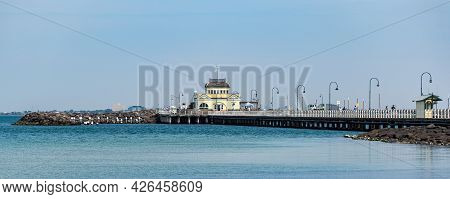 Melbourne, Victoria / Australia - 11/01/2019 St Kilda Beach Is A Beach Located In St Kilda, Port Phi