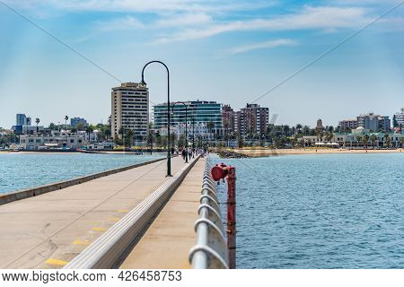 Melbourne, Victoria / Australia - 11/01/2019 St Kilda Beach Is A Beach Located In St Kilda, Port Phi