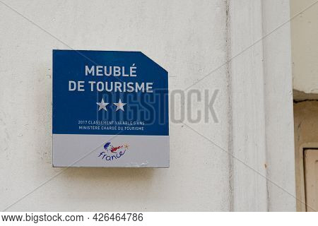 Albi , Ocitanie France  - 06 30 2021 : Meuble De Tourisme Two Stars 2 French Quality Tourism Text Lo