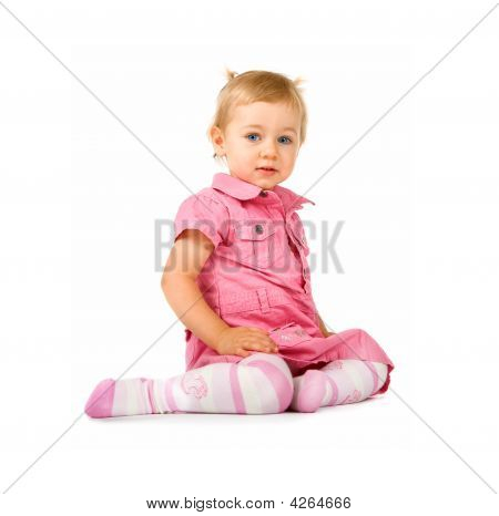 Baby flicka sittande