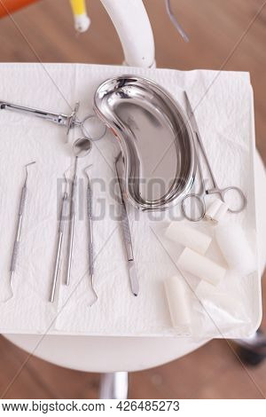 Orthodontic Hospital Office Room Equipped With Medical Stomatology Professional Tools Ready For Medi