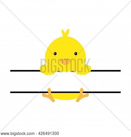 Cute Chicken Split Monogram. Funny Cartoon Character For Shirt, Scrapbooking, Print, Greeting Cards,