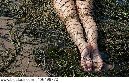 Nude Woman And Fishing Net