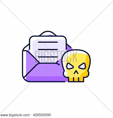 Email Phishing Purple Rgb Color Icon. Isolated Vector Illustration. Online Scam. Cyber Attack By Sen