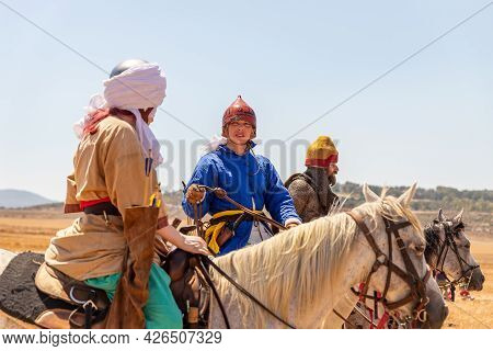 Tiberias, Israel, July 02, 2021 : Horse Warrios - Participant In The Reconstruction Of Horns Of Hatt