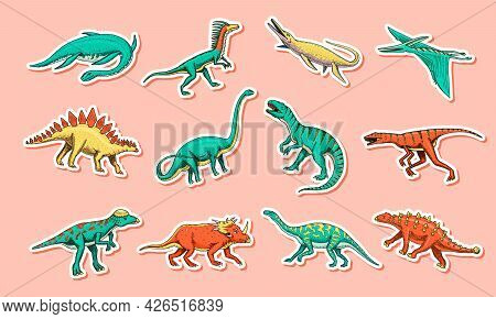 Dinosaurs Set, Tyrannosaurus Rex, Triceratops, Barosaurus, Diplodocus, Velociraptor Triceratops Steg
