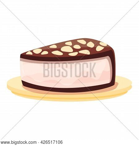 Chocolate Cake Icon Cartoon Vector. Cream Piece. Slice Chocolate Pie