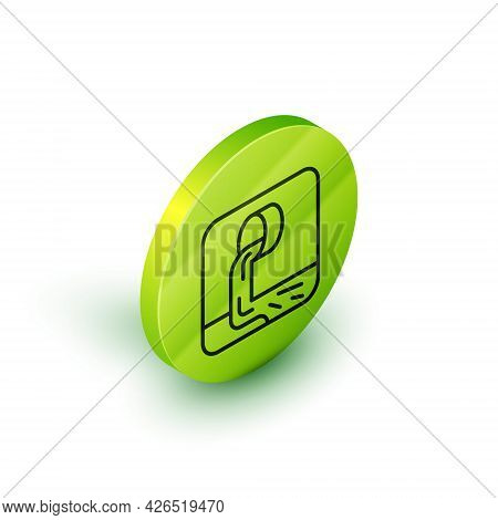 Isometric Line Wastewater Icon Isolated On White Background. Sewer Pipe. From The Pipe Flowing Liqui