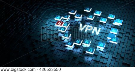 Business, Technology, Internet And Network Concept. Vpn Network Security Internet Privacy Encryption