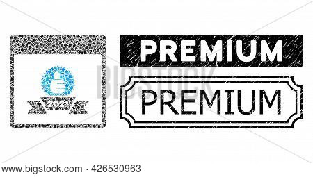 Mosaic 2021 Award Calendar Date Designed From Rectangle Elements, And Black Grunge Premium Rectangle