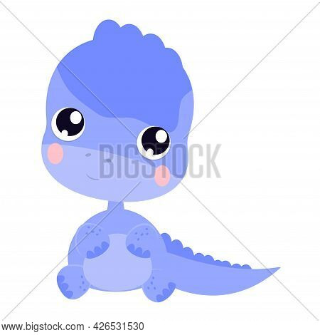 Cute Cartoon Baby Blue Little Dinosaur Cub