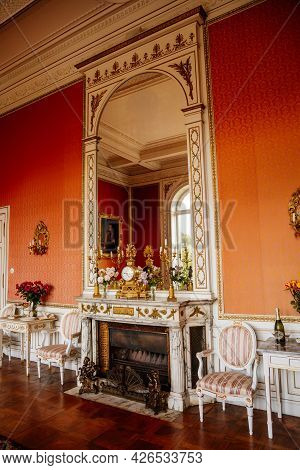 Velke Brezno, Czech Republic, 26 June 2021: Neo-renaissance Chateau Velke Brezno, Castle Interior, B