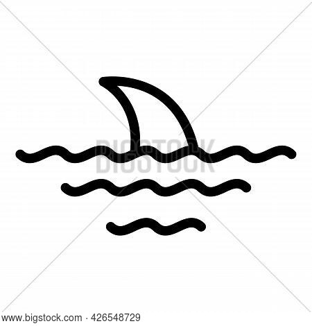 Sea Shark Icon Outline Vector. Bite Fin Wave. Under Water Ocean Shark