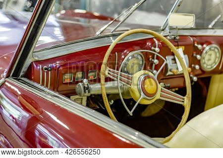 Rare Retro Automobile Of The Past Century In The Vehicle Museum