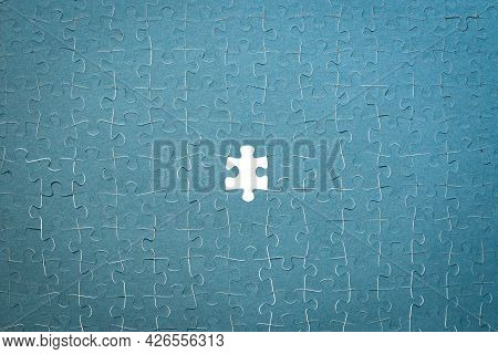 Assembled Puzzles, Folded Background Of Mosaic Pieces, No Last Element, Concept Of Solving A Difficu