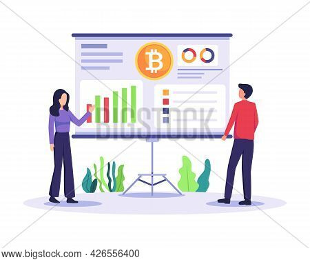 People Analyze Cryptocurrency Chart