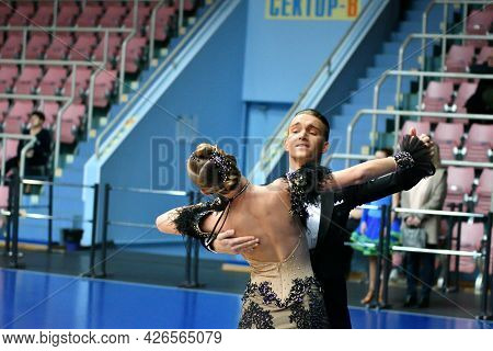 Orenburg, Russia - November 02-03, 2019: Girl And Boy Dancing