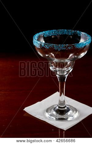 Sininen suolaa Rim Margarita-lasi