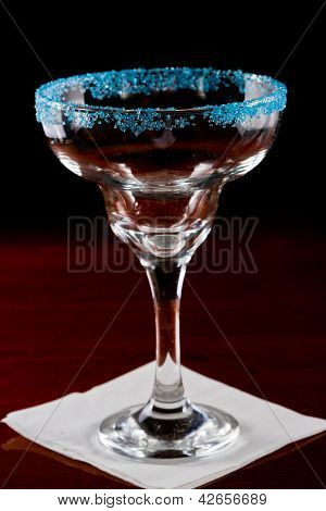 Sininen suolaa Rim Margarita-lasi