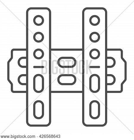 Tv Mount Thin Line Icon, Monitors And Tv Concept, Tv Holder And Tv Accessories Vector Sign On White 