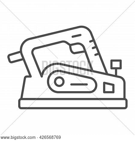 Electric Planer Thin Line Icon, Construction Tools Concept, Electric Woodworking Planer Vector Sign 