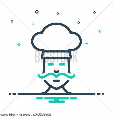 Mix Icon For Chef Masterchief Cook Baker Cooking Person Professional Occupation Male