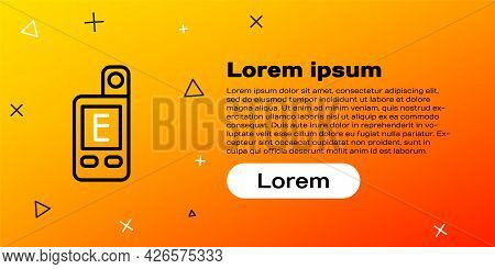Line Light Meter Icon Isolated On Yellow Background. Hand Luxmeter. Exposure Meter - A Device For Me