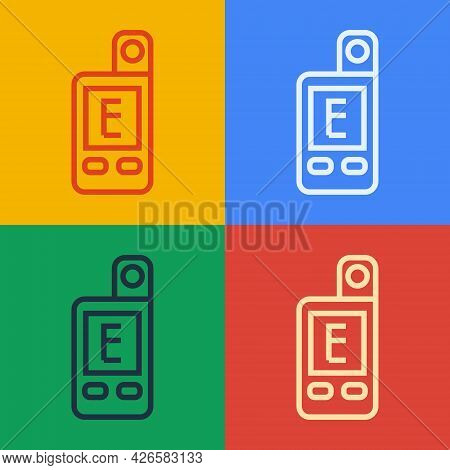 Pop Art Line Light Meter Icon Isolated On Color Background. Hand Luxmeter. Exposure Meter - A Device