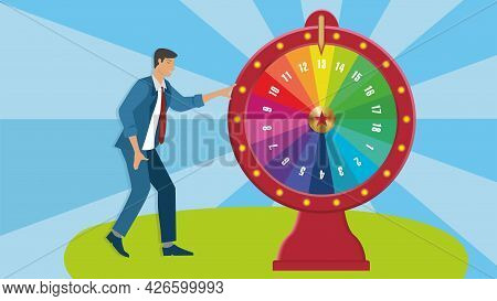 Wheel Of Fortune, Spinning Wheel. Vector Illustration. Eps10.