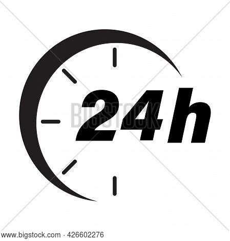 Twenty Four Hour Icon Vector Delivery Service Online Deal Remaining Time For Graphic Design, Logo, W
