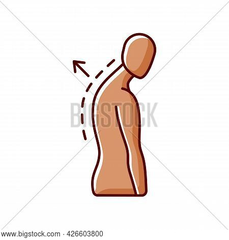 Thoracic Kyphosis Rgb Color Icon. Prominent Shoulder Blade. Spinal Disorder. Roundback, Hunchback. I