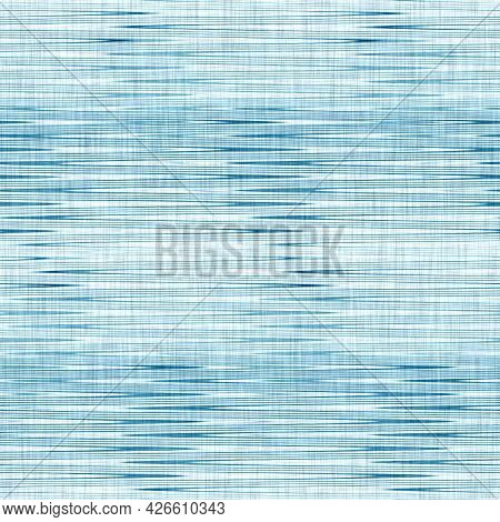 Classic Blue Woven Stripe Masculine Shirt Fabric Texture. Navy Space Dyed Marled Melange Background.