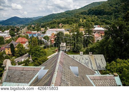 Velke Brezno, Czech Republic, 26 June 2021: Chateau Velke Brezno, View From Castle Tower To The City