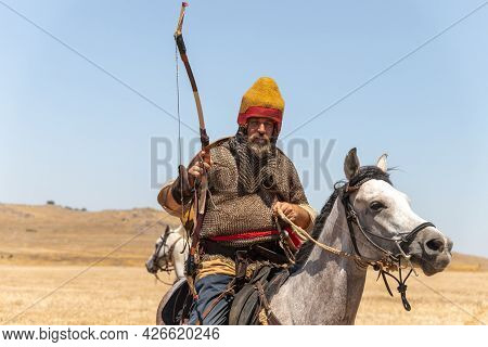 Tiberias, Israel, July 02, 2021 : Horse Warrios - Participant In The Reconstruction Of Horns Of Hatt
