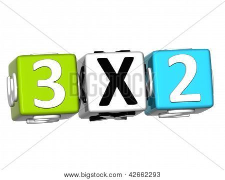 3D Three For Two Button Click Here Block Text