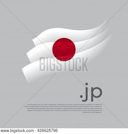 Japan Flag Watercolor. Stripes Colors Of The Japanese Flag On A White Background. Vector Stylized De