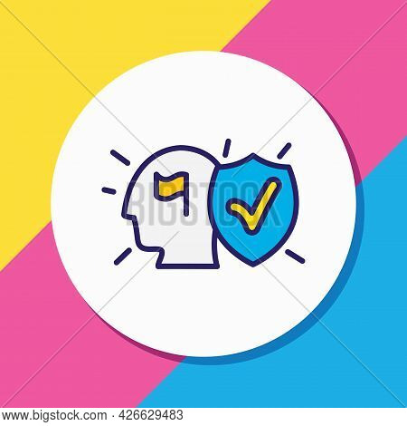 Illustration Of Commitment Icon Colored Line. Beautiful Emoticon Element Also Can Be Used As Committ