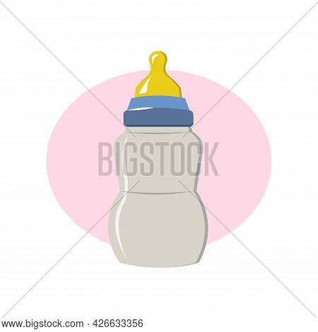 Feeding Bottle Baby Milk Bottle Icon. Feeding Bottle With Soother Clipart. Feeding Bottle Isolated S