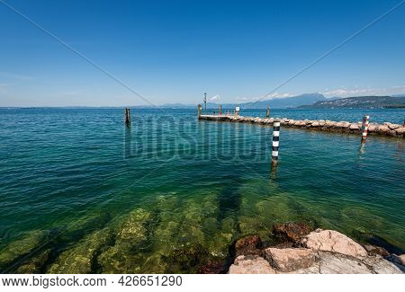 Port Of The Small Village Of Cisano, Tourist Resort On The Coast Of Lake Garda (lago Di Garda). Bard