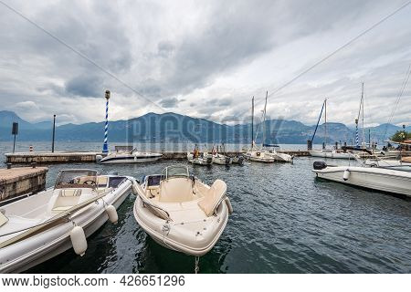 Port Of The Small Village Of Castelletto Di Brenzone, Tourist Resort On The Coast Of Lake Garda (lag