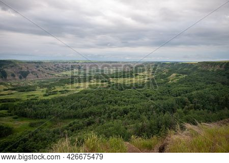 View At Dry Island Buffalo Jump, A Traditional Site For The Indigenous Buffalo Hunt.