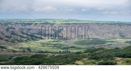 View At Dry Island Buffalo Jump, A Traditional Site For The Indigenous Buffalo Hunt.