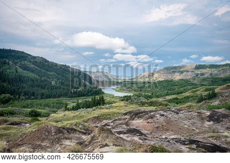 View At Dry Island Buffalo Jump, A Traditional Site For The Indigenous Buffalo Hunt.