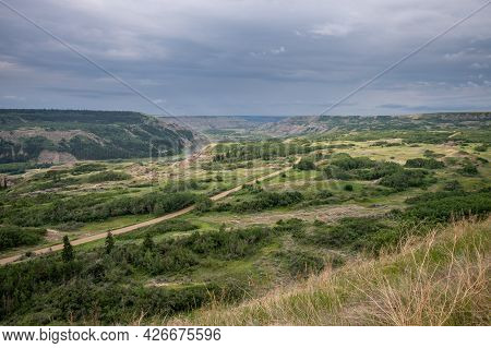 View At Dry Island Buffalo Jump, A Traditional Site For The Indigenous Buffalo Hunt.