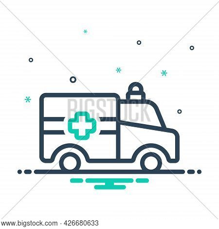 Mix Icon For Ambulance Emergencies Exigency Necessity Rescue Transportation Paramedic Medical Transp