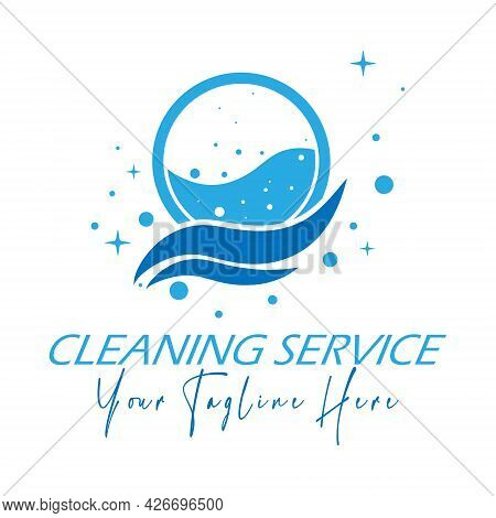Logo Of A Laundry Or Dry Cleaning Service. Vector Illustration For A Logo, Brand, Label. Flat Style.